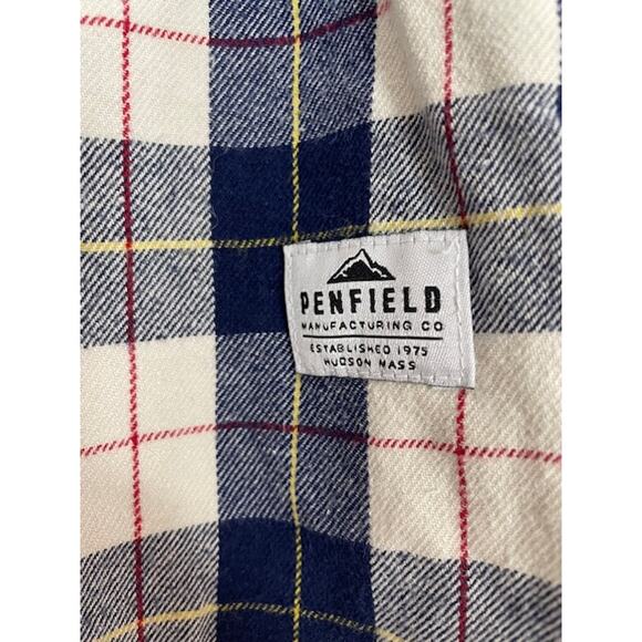 Madewell x Penfield Classic Slim Flannel warm cozy layers white blue red plaid - Picture 5 of 10